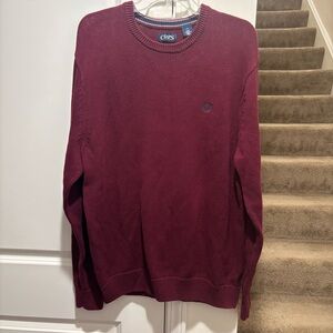 Chaps Men's Burgandy Crewneck Sweater